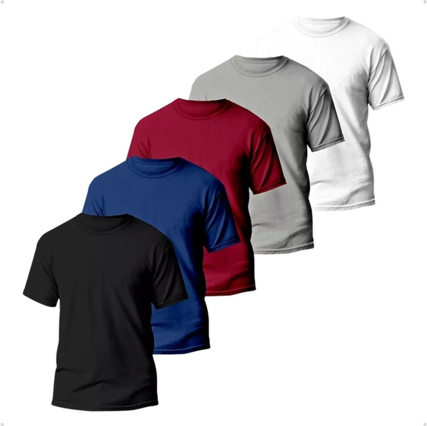 Kit 5 Camisetas Básicas Masculina Dry Fit Lisa Tradicional 