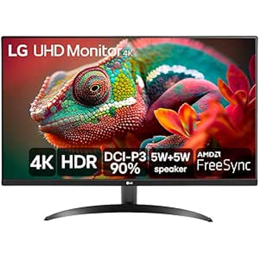 Monitor LG UHD 4K - Tela de 32", 4K, DCI-P3 90%, HDMI, Display Port, HDR10, AMD Free Sync. Dynamic Action Sync, Black Stabilizer, MaxxAudio, UltraHD - 32UR500-B
