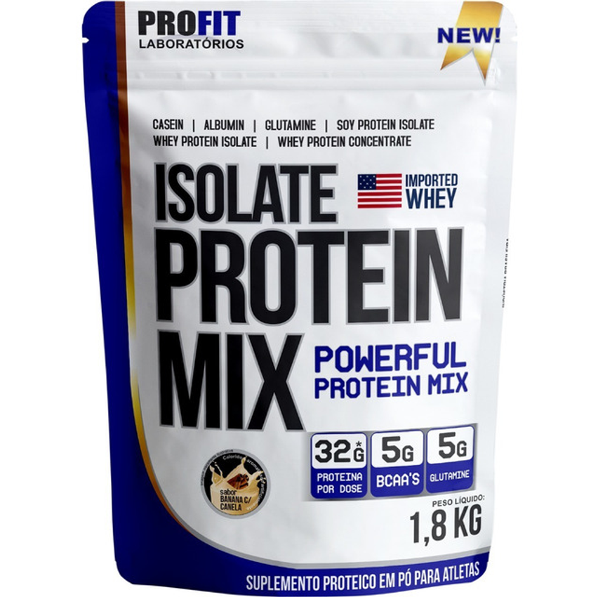 Profit Labs - Isolate Protein Mix Refil 1,8kg Sabor Banana/canela