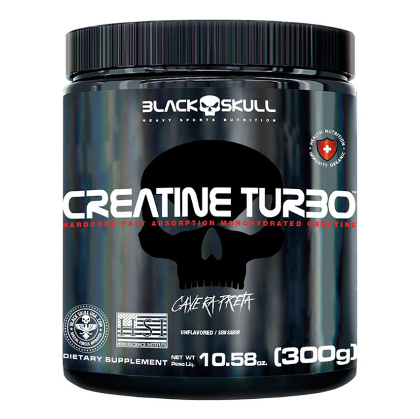 Creatina Black Skull 300g - Turbo Caveira Preta