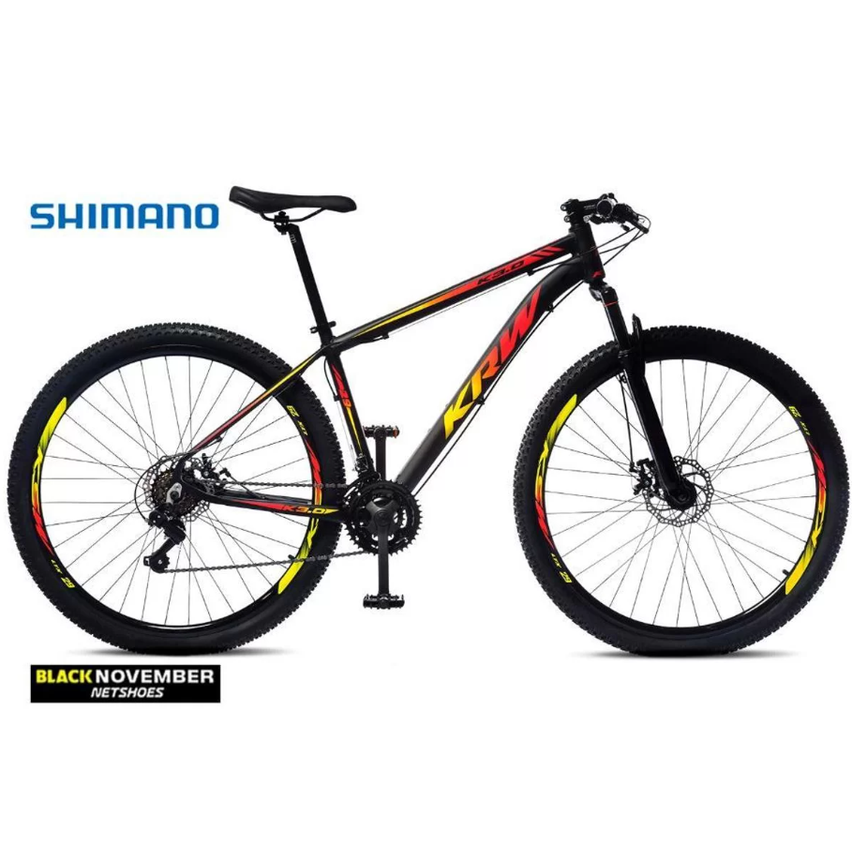 Bicicleta Aro 29 Krw Alumínio 24 Vel Marchas Freio A Disco Suspensão Dianteira Mountain Bike X32 - Laranja+preto