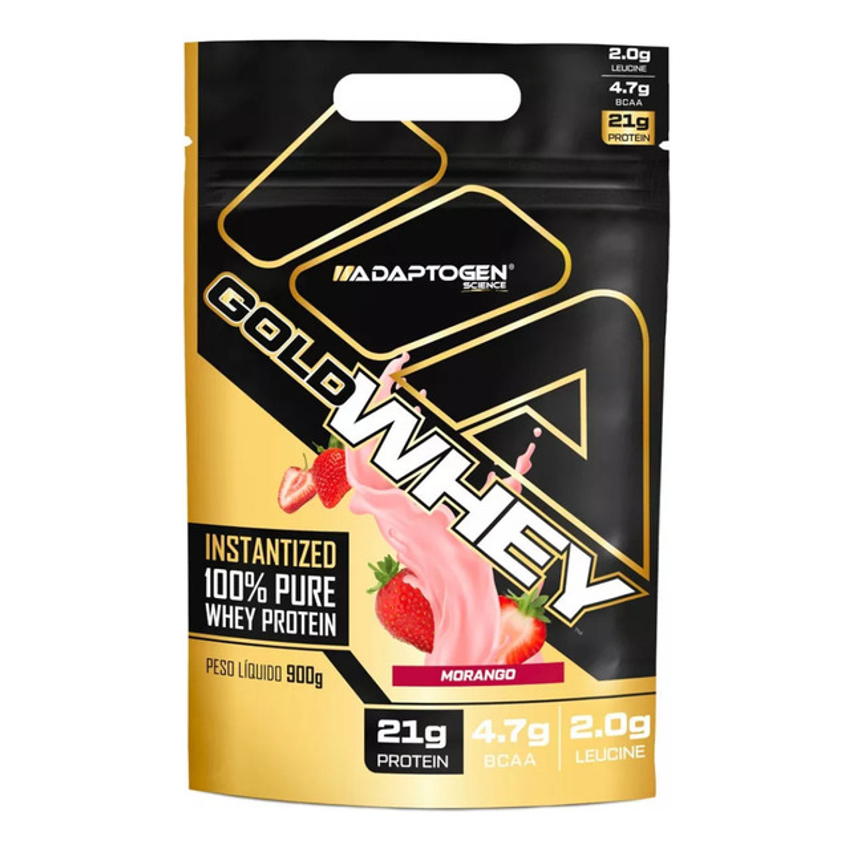 Adaptogen Science Gold Whey Refil Concentrado 900g Sabor Morango