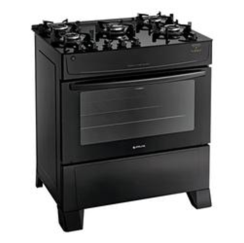Fogão com 5 Bocas Mônaco Top Glass 5Q a gás/elétrico preto 127V/220V Atlas
