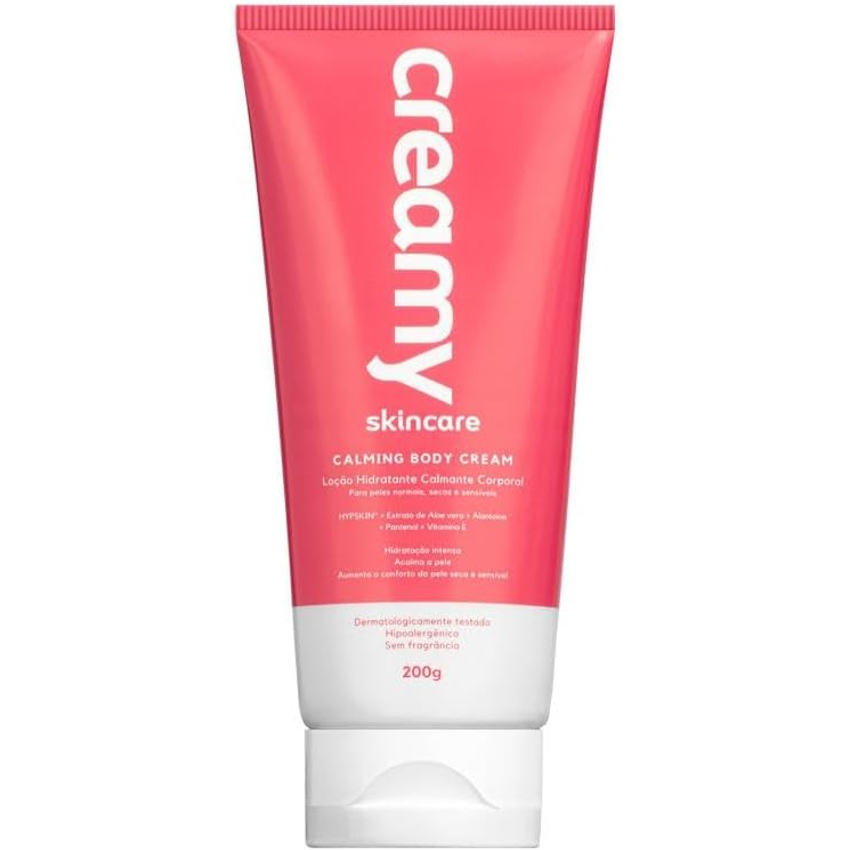 Creamy Skincare Calming Body Cream 200g | Aumento da Hidratação, Maciez, Firmeza da Pele, Rápida Absorção, Sem Fragrância e Hipoalergênico | Todos os Tipos de Pele