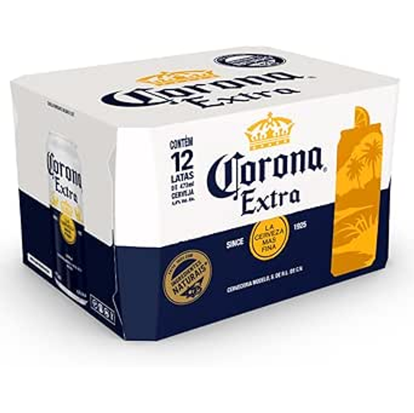 Cerveja Corona Extra 12 Unidades Lata 473ml