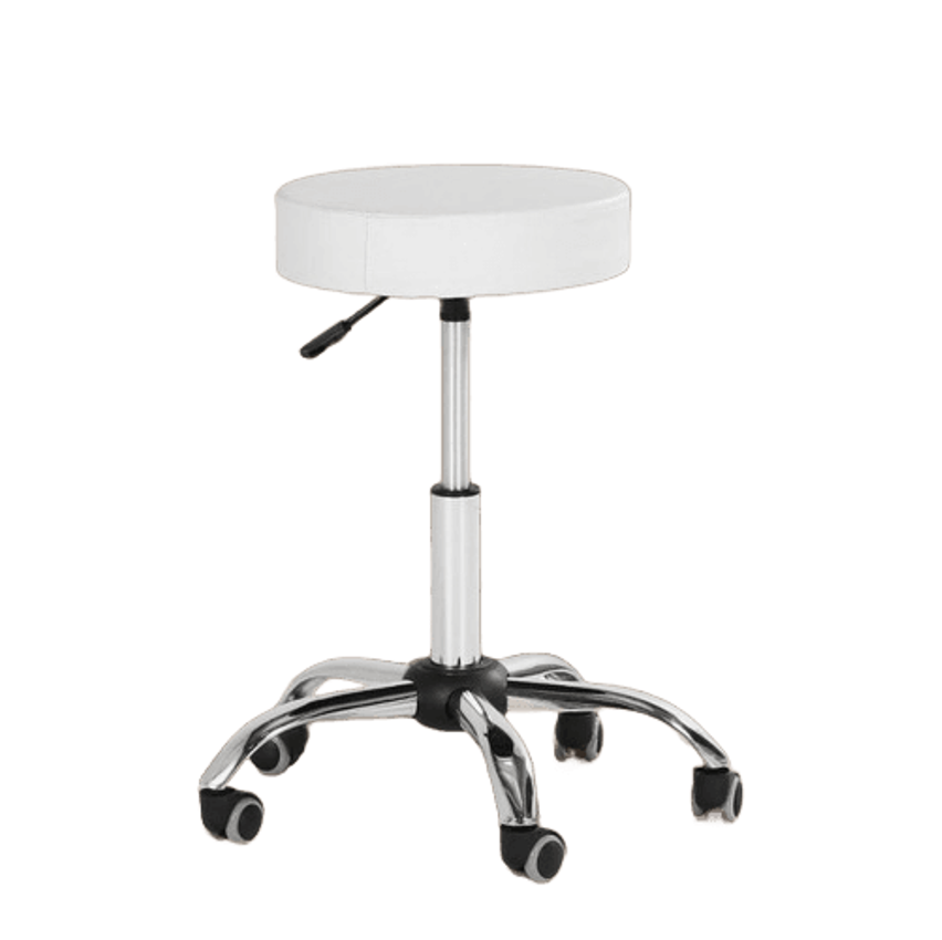Banqueta Mocho Sem Encosto Com Regulagem De Altura - Branco