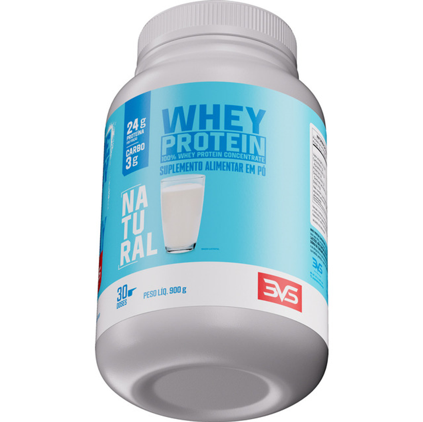 100% Whey Protein Concentrado 900g Sabor: Natural - Proteína 100% Pura - 3vs Nutrition