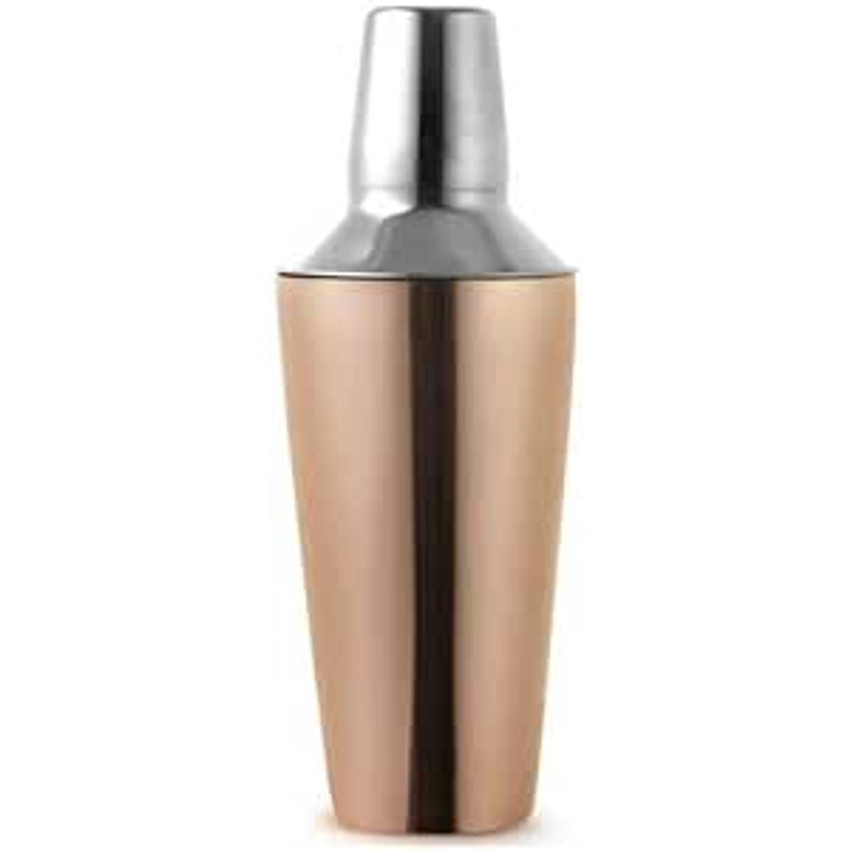 Mimo Style Coqueteleira Inox na Cor Bronze, Com Coador e Capacidade Para 500 ml