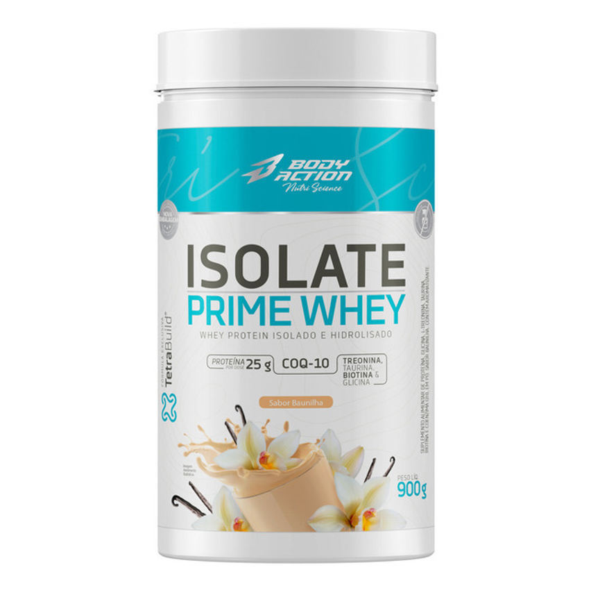 Isolate Prime Whey 900g Sem Lactose - Isolada Bodyaction Sabor Baunilha