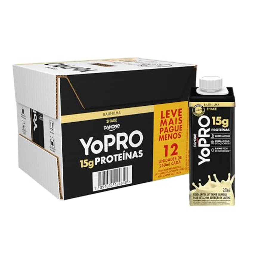 YoPRO Bebida Láctea UHT Baunilha 15g de proteínas 250ml - 12 unidades