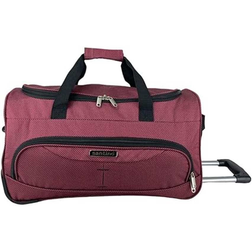 Sacola Bolsa Mala De Viagem Havana Tamanho Único de Poliéster com 2 Rodas fixas e Pés de Apoio Removível, Vinho, Santino - ORS193U