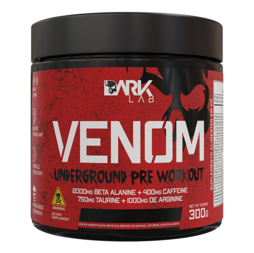 Suplemento Em Pó Venom Underground 300g Dark Lab Sabor Maça Verde
