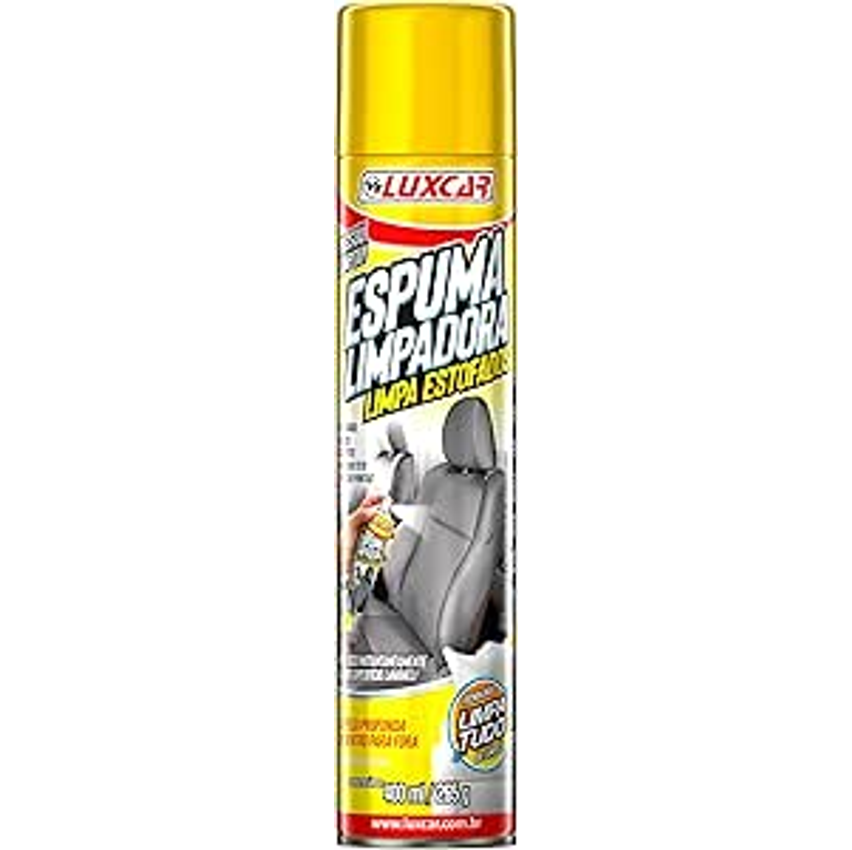 Espuma Limpadora Limpa Estofados Spray Luxcar 400 Ml