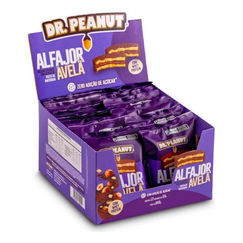 Alfajor Dr. Peanut C/ Whey Protein Kit Com 12un De 55g Cada Sabor Avelã