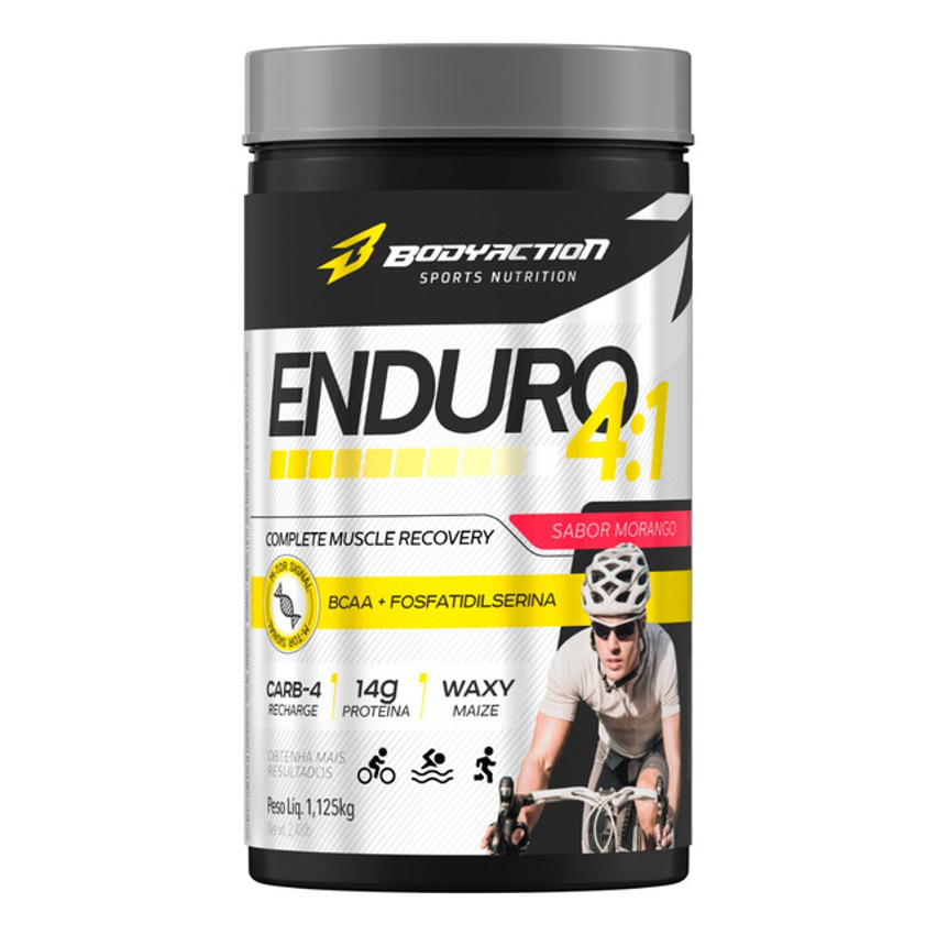 Enduro 4:1 - Repositor Energético C/ Proteína - Bodyaction Sabor Morango