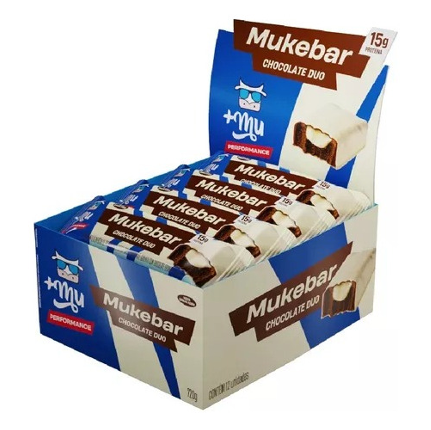Mukebar Barrinha Sabor Chocolate Duo 12 Unidades 720g +mu