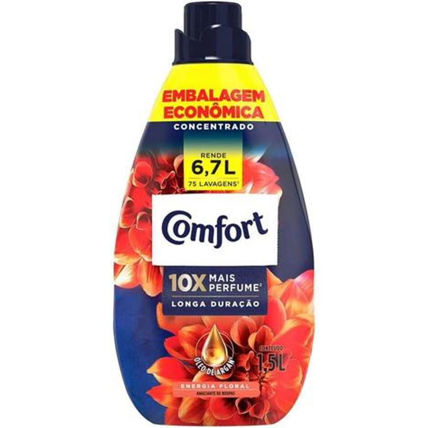 Amaciante De Roupa Concentrado Hydra Sérum Óleo De Argan Comfort Frasco 1, 5l, Comfort