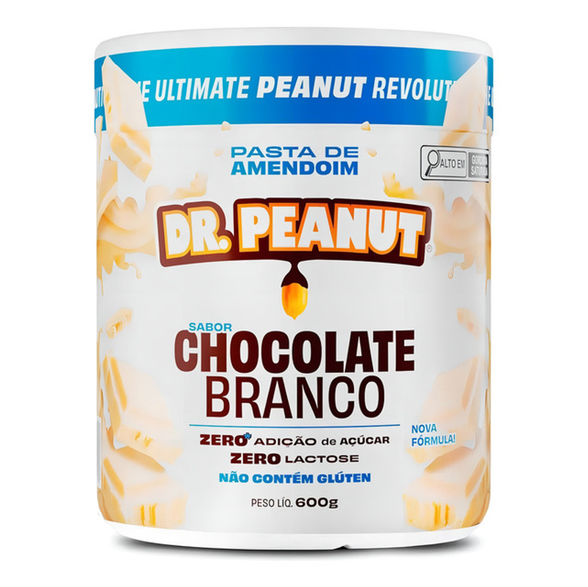 Pasta De Amendoim Com Whey Protein Chocolate Branco 600g Dr. Penaut