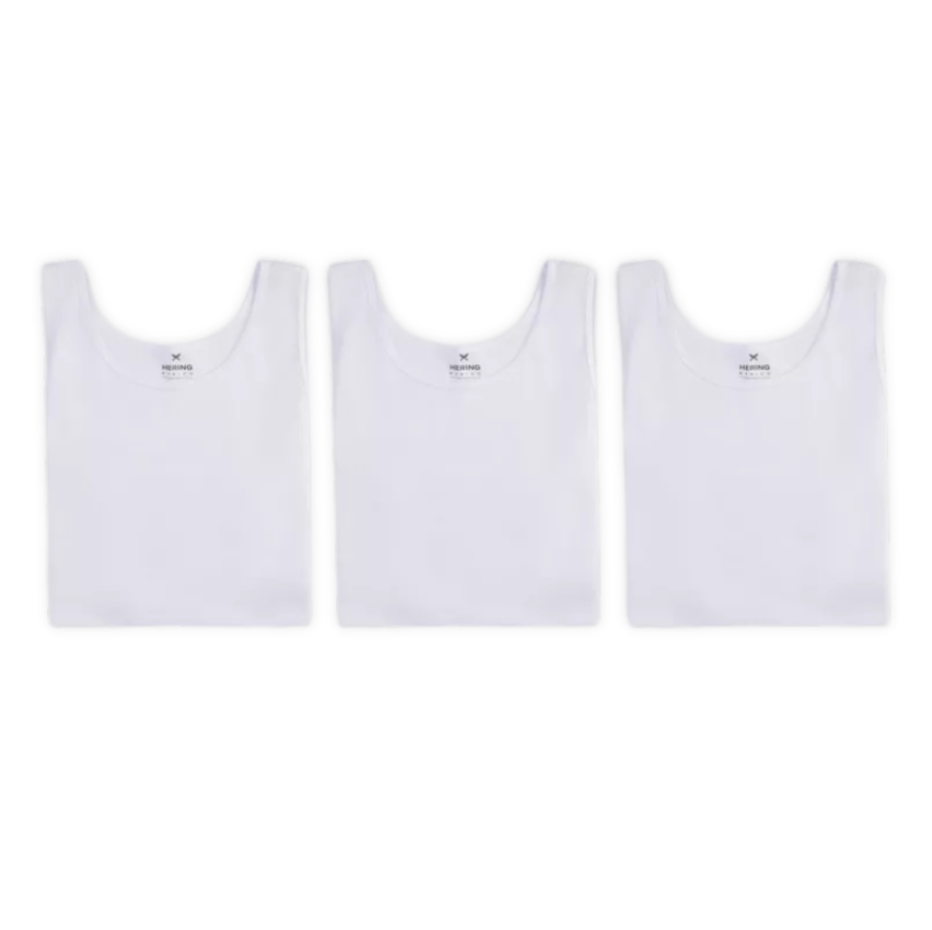Kit Com 3 Regatas Masculinas Básicas Slim Hering