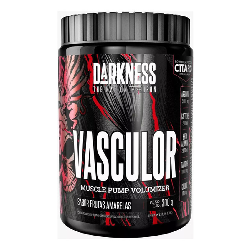 Muscle Pump Volumizer Vasculor Powder Frutas Amarelas 300g Darkness