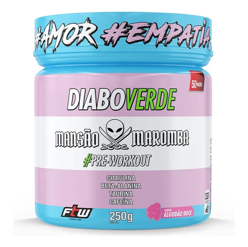 Diabo Verde Pre-workout Mansao Maromba 250g Algodão Doce Ftw