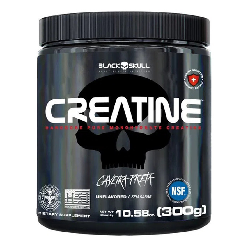 Creatina Monohidratada  Pura 300g Black Skull