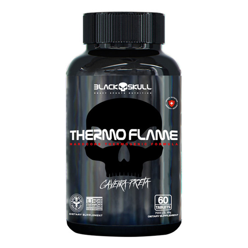 Termogênico Black Skull Thermo Flame Caveira 360mg 60 Tabletes - Sem Sabor