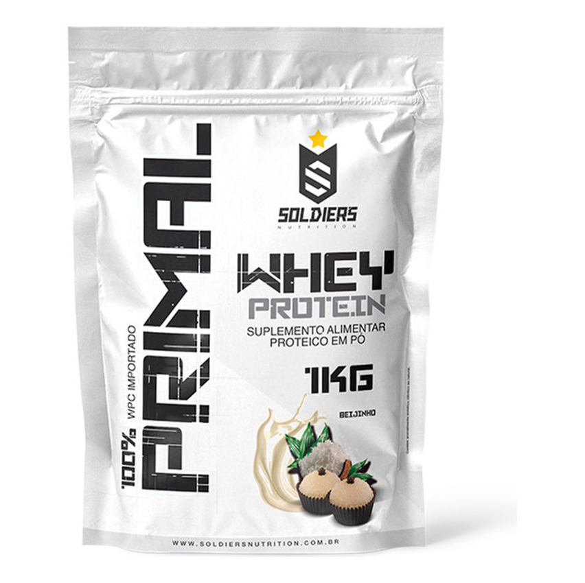 Whey Protein Primal 1kg Soldiers Nutrition Sabor Beijinho