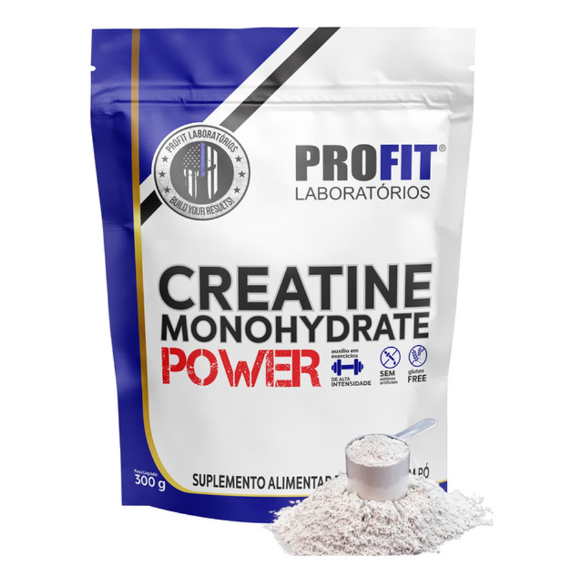 Creatina Monohidratada Power 300g Refil Profit Sabor Natural