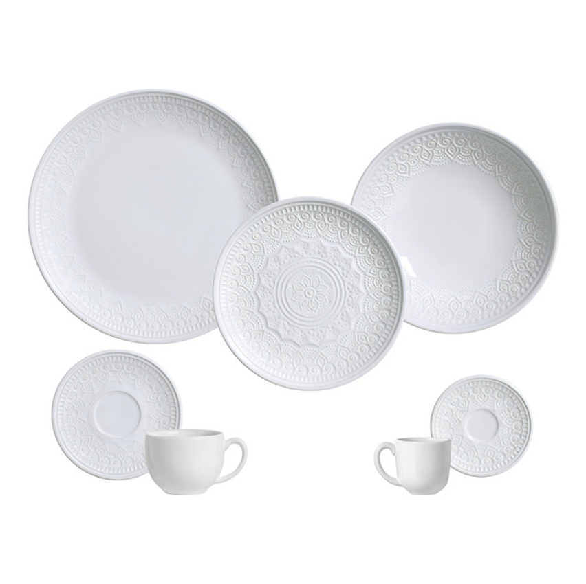 Aparelho De Jantar 42 Peças Agra Branco Porto Brasil
