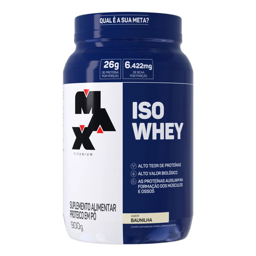 Suplemento En Pó Max Titanium Proteínas Sabor Baunilha X 900g