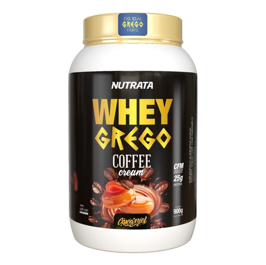 Whey Grego 900g - Nutrata - 2w Whey Concentrado/hidrolisado Sabor Coffee Cream Caramel