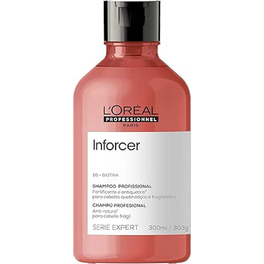 L'oréal Professionnel Shampoo Antiquebra Inforcer, Protege, Previne Quebras E Adiciona Suavidade, Para Cabelos Fracos, Frágeis E Danificados, Com Biotina, 300ml