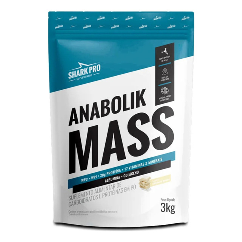 Anabolik Mass - 3000g Refil Chocolate Branco - Shark Pro