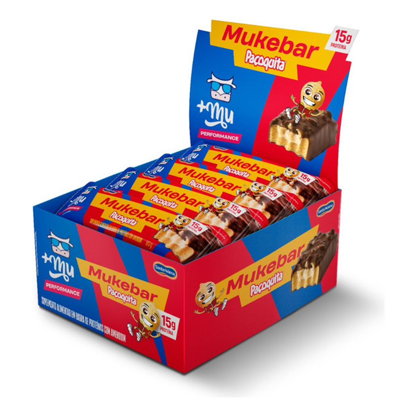 Mukebar Barra De Proteína Paçoquita - 12 Unidades 60g +mu