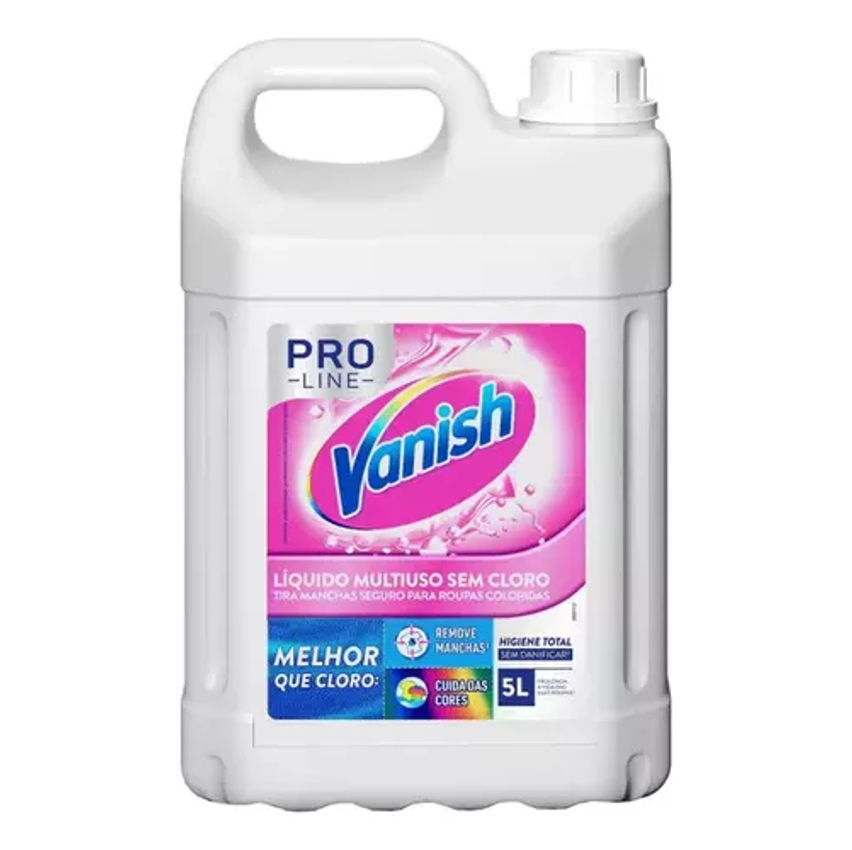 Tira Manchas Líquido Multiuso Para Roupas Brancas E Coloridas Pro Line Multiuso 5L Vanish