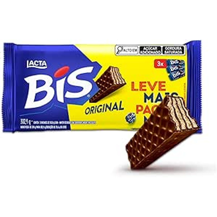 Bis Original Ao Leite - Kit com 3 unidades de 100,8g