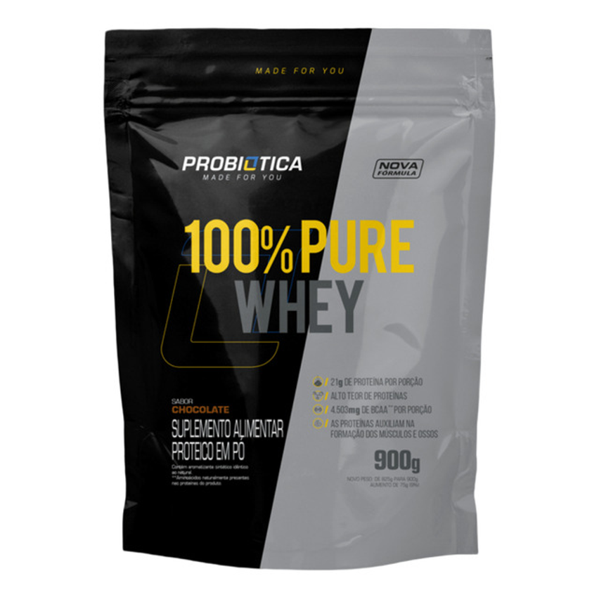 100% Pure Whey Chocolate Refil 900g Probiótica