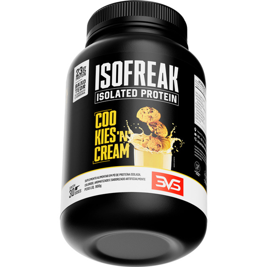 Whey Isolado Isofreak 900g Sabor: Cookies And Cream - Fórmula Avançada Com 23g De Proteína Por Dose