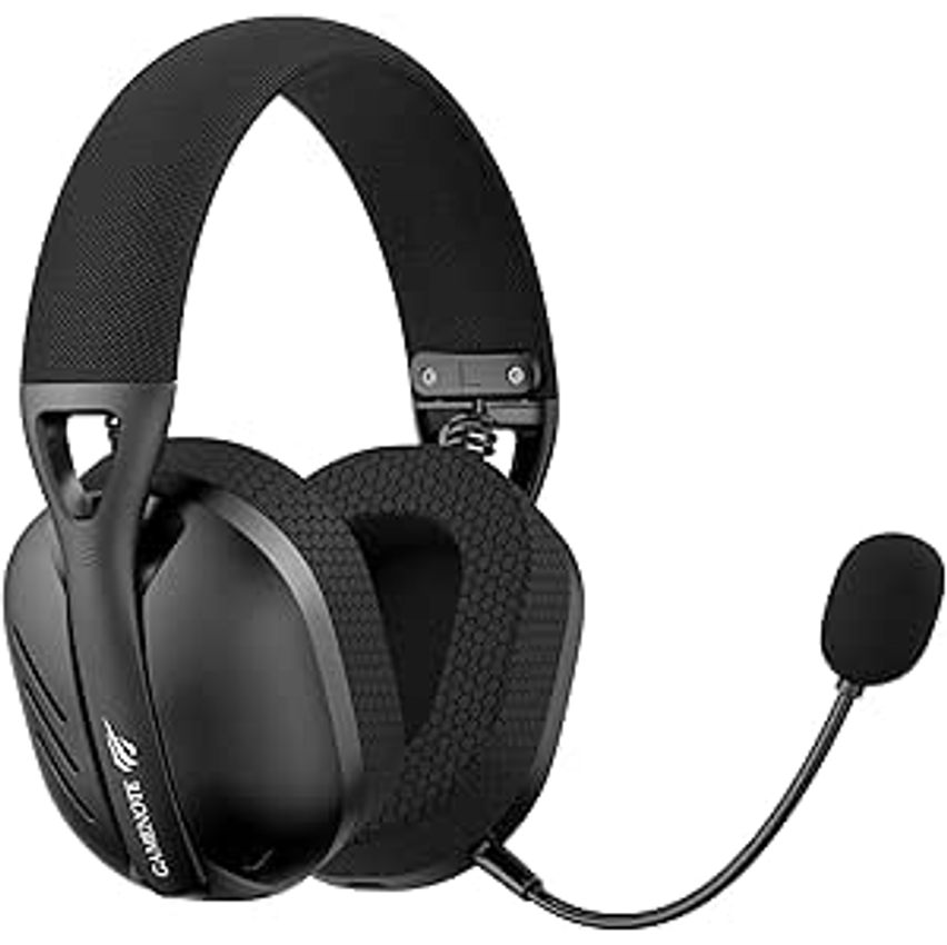 Havit Fone de Ouvido Headset Gamer Fuxi-H3 Black, Quad-Mode Com Fio e Sem Fio, Wireless 2,4GHz, Bluetooth, Cabo USB-C, Cabo 3,5mm. Surround, Baixa Latência