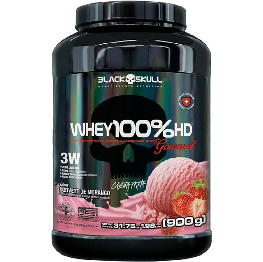 Whey 100% Hd Gourmet Morango 900g