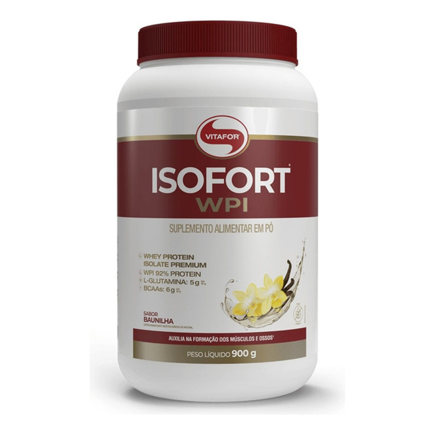 Whey Protein Isolado Isofort Baunilha Pote 900g Vitafor