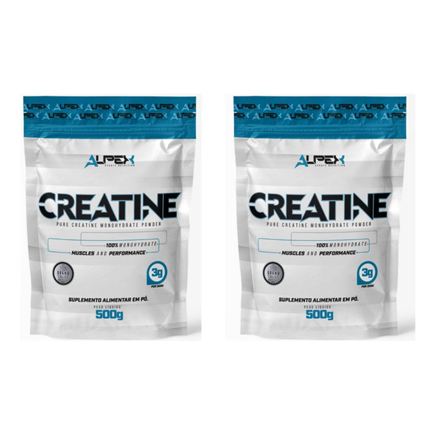 Kit Creatina 100% Pura 1kg (2und 500g) - Alpex  Nutrition