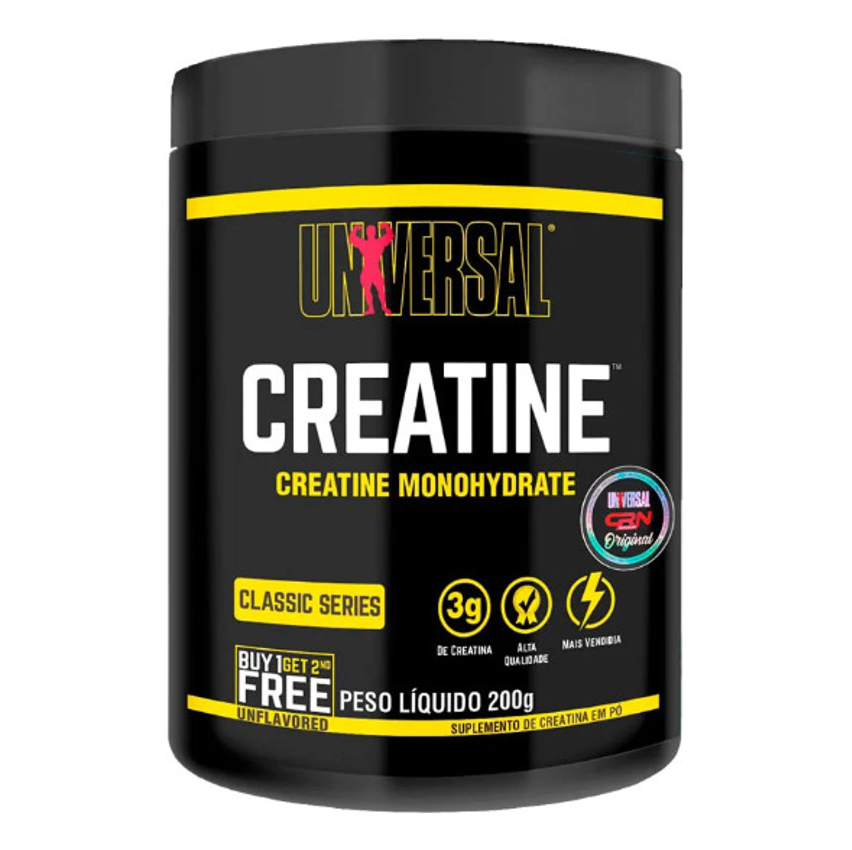 Suplemento Em Pó Creatina Universal Nutrition Creatine Pura Sem Sabor Pote 200g