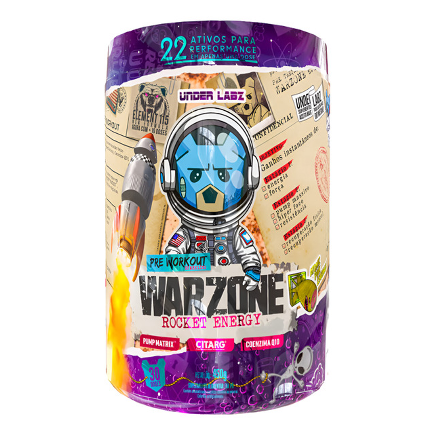 Pré Treino Warzone Rocket Energy Coq10 Cafeína Under Labz