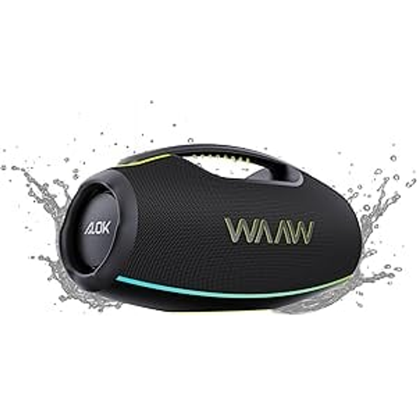 WAAW by ALOK Caixa de Som HYPERBOOM 1000 Bluetooth, À Prova D'Água, Até 12h de Autonomia, Tecnologia TWS, 180W RMS