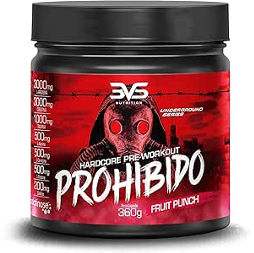 3VS Nutrition Pré Treino Prohibido 360g Sabor Citrus