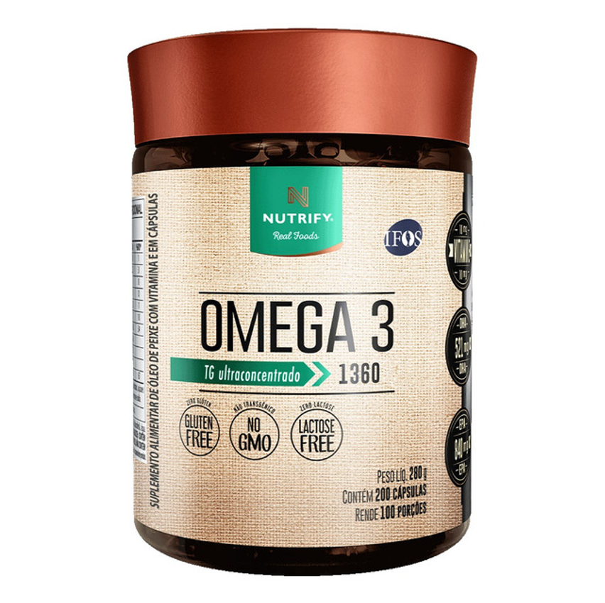 Omega 3 Tg Untraconcentrado 1360mg Selo Ifos Nutrify 200 Cap