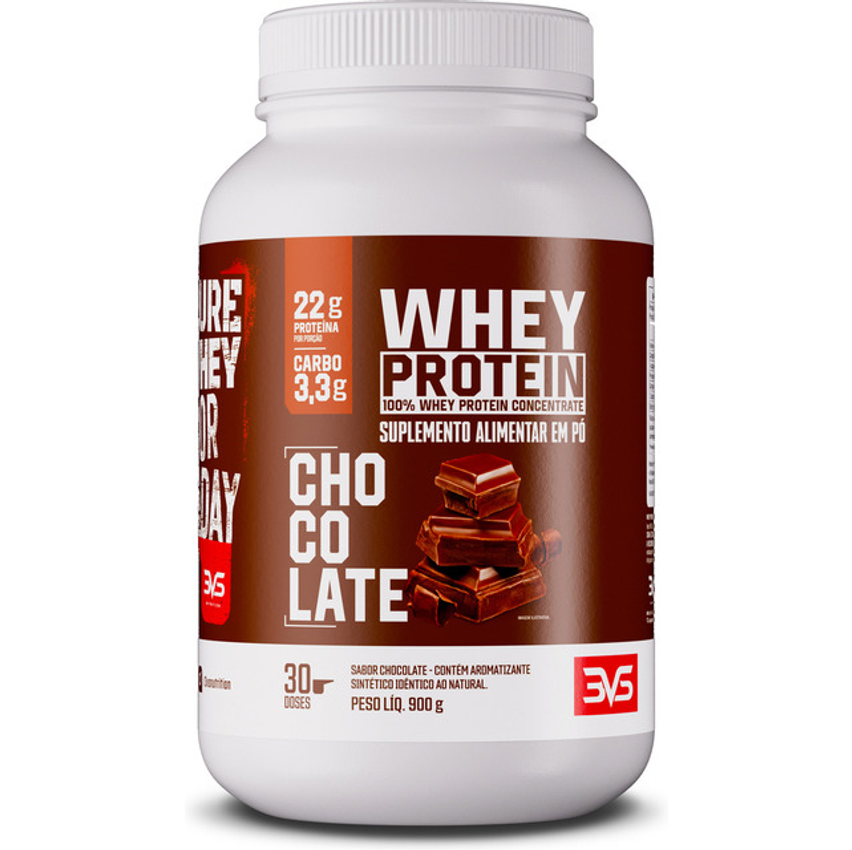 100% Whey Protein Concentrado 23g De Proteína P\ Dose - 900g Sabor Chocolate