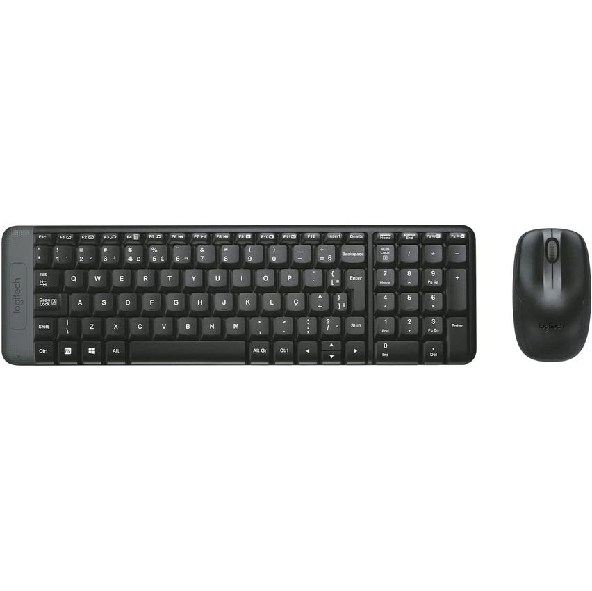 Combo Teclado e Mouse sem fio Logitech MK220 com Design Compacto, Conexão USB, Pilhas Inclusas e Layout ABNT2